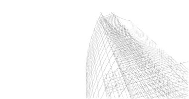 Mimari sanat konseptinde soyut çizgiler, minimum geometrik şekiller. 