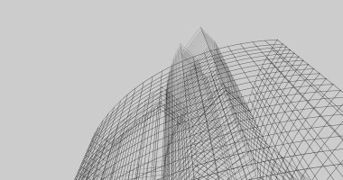 Mimari sanat konseptinde soyut çizgiler, minimum geometrik şekiller. 