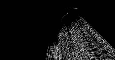 Mimari sanat konseptinde soyut çizgiler, minimum geometrik şekiller. 