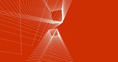 Mimari sanat konseptinde soyut çizgiler, minimum geometrik şekiller. 