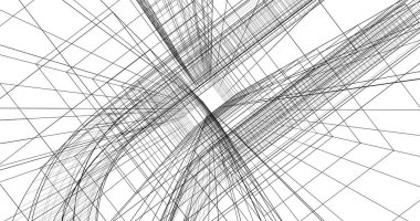 Mimari sanat konseptinde soyut çizgiler, minimum geometrik şekiller. 