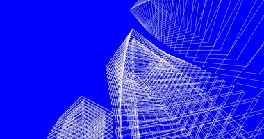 soyut mimari duvar kağıdı tasarımı, dijital konsept arkaplan