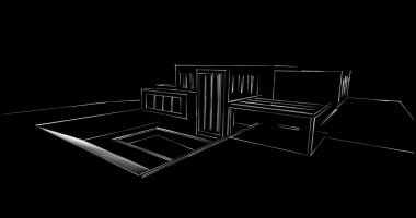 soyut mimari duvar kağıdı tasarımı, dijital konsept arkaplan