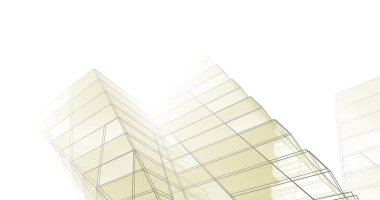 Mimari sanat konseptinde soyut çizgiler, minimum geometrik şekiller. 