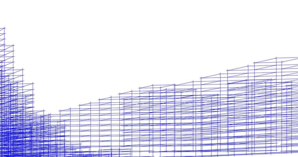 Vázlat Művészet Geometriai Építészeti Épületek Tervezése — Stock Fotó