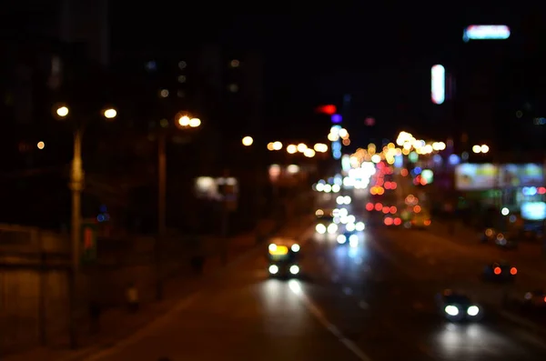 Rozmazane Abstrakcyjne Światła Tło Miasta Nocy — Zdjęcie stockowe