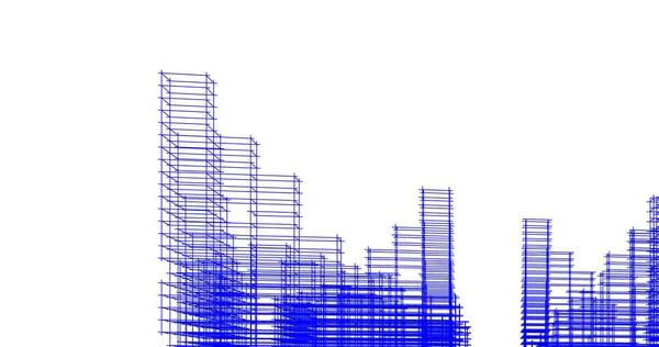 Vázlat Művészet Geometriai Építészeti Épületek Tervezése — Stock Fotó