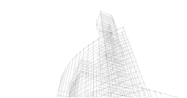 Lignes Dessin Abstraites Dans Concept Art Architectural Formes Géométriques Minimales — Photo