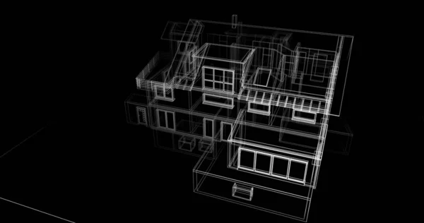 Архитектурное Построение Иллюстрации Фоне — стоковое фото