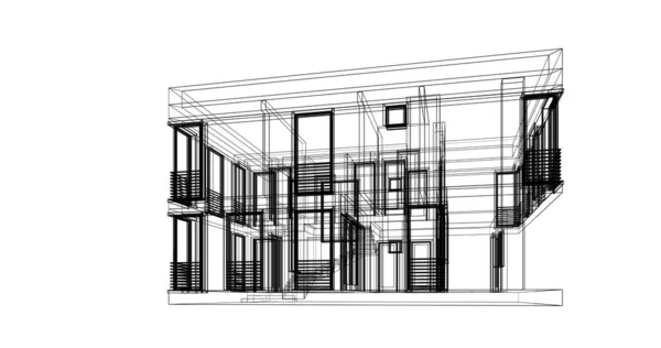 Architektura Budynek Ilustracja Tle — Zdjęcie stockowe