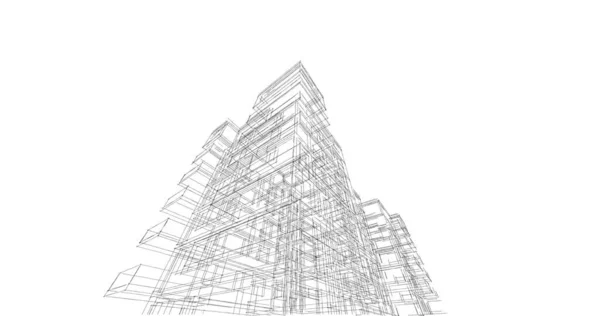 最小限の幾何学的建築物のデザイン — ストック写真