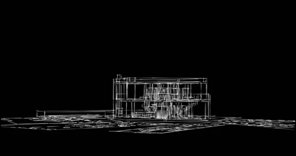 建築芸術の概念における抽象的な線や最小限の幾何学的形状 — ストック写真