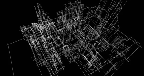 Архитектурное Построение Иллюстрации Фоне — стоковое фото
