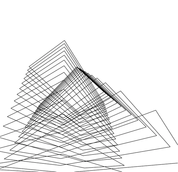 Lignes Dessin Abstraites Dans Concept Art Architectural Formes Géométriques Minimales — Photo