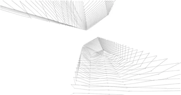 Lignes Dessin Abstraites Dans Concept Art Architectural Formes Géométriques Minimales — Photo