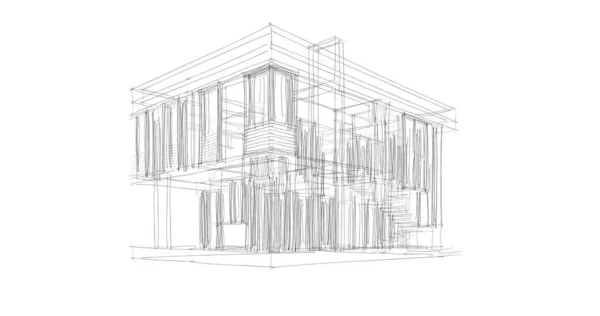 Architektura Budynek Ilustracja Tle — Zdjęcie stockowe