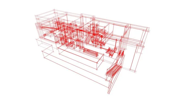 Abstrakcyjne Linie Rysunku Koncepcji Sztuki Architektonicznej Minimalne Kształty Geometryczne — Zdjęcie stockowe