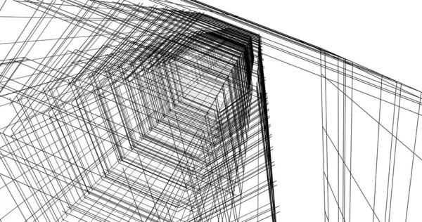 建筑3D背景图 — 图库照片