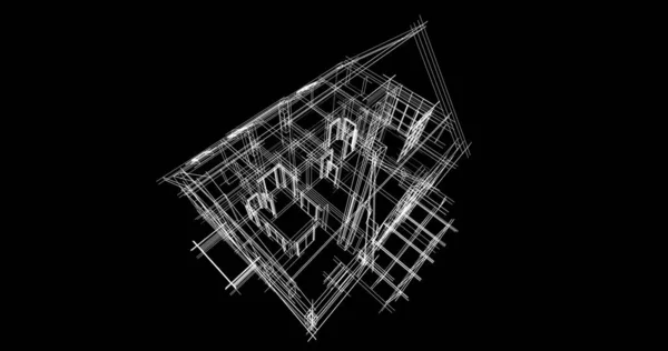 Проектирование Минимальных Геометрических Архитектурных Зданий — стоковое фото