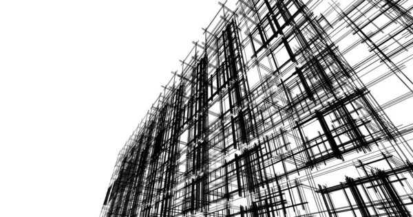 Linee Disegno Astratte Nel Concetto Arte Architettonica Forme Geometriche Minime — Foto Stock