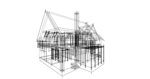 Minimalny Projekt Geometryczny Budynków Architektonicznych — Zdjęcie stockowe