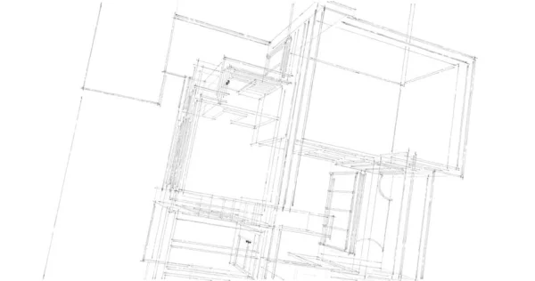 Disegno Astratto Carta Parati Architettonica Sfondo Concetto Digitale — Foto Stock