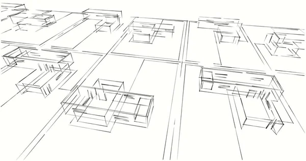 建筑墙纸设计 数字概念背景 — 图库照片