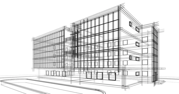 Abstrakta Teckningslinjer Arkitektonisk Konst Koncept Minimala Geometriska Former — Stockfoto