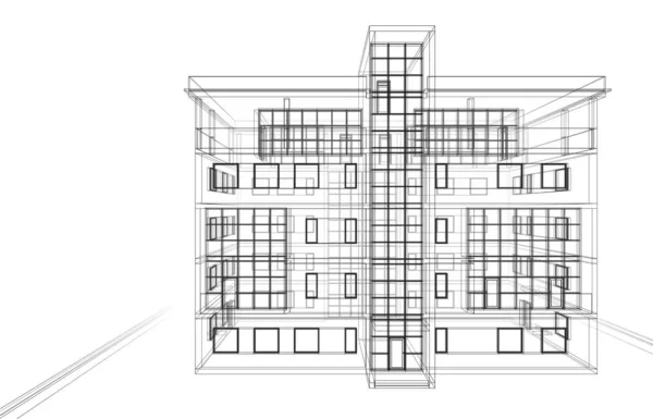 建筑墙纸设计 数字概念背景 — 图库照片