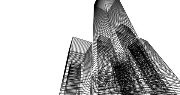 Arquitectura Edificio Ilustración Sobre Fondo —  Fotos de Stock