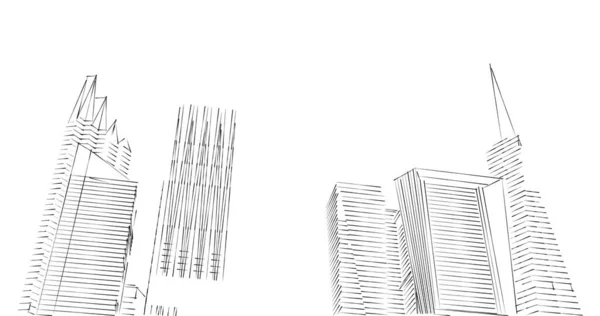 architecture building 3d illustration on background