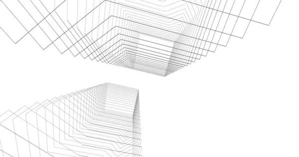 Abstrakcyjne Linie Rysunku Koncepcji Sztuki Architektonicznej Minimalne Kształty Geometryczne — Zdjęcie stockowe