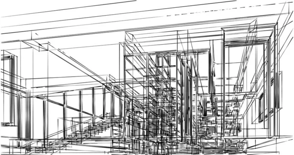 Disegno Astratto Carta Parati Architettonica Sfondo Concetto Digitale — Foto Stock