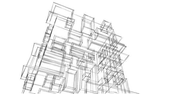 Abstraktní Architektonický Design Tapet Digitální Koncept Pozadí — Stock fotografie