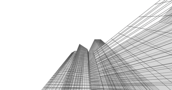Архитектурное Построение Иллюстрации Фоне — стоковое фото