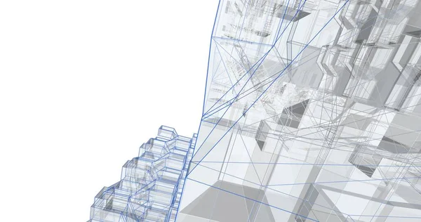 Абстрактний Архітектурний Дизайн Шпалер Цифровий Концепт Фон — стокове фото