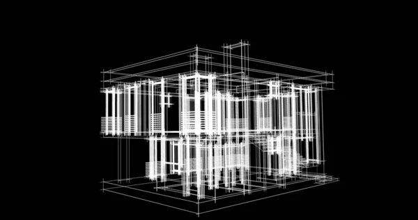 Abstrakta Teckningslinjer Arkitektonisk Konst Koncept Minimala Geometriska Former — Stockfoto