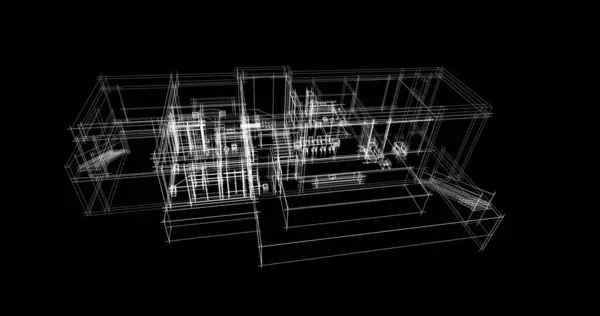 Архитектурное Построение Иллюстрации Фоне — стоковое фото