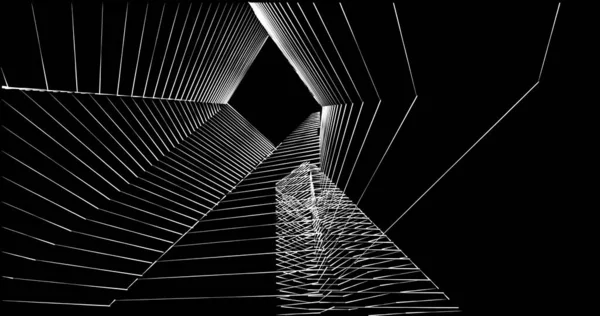 Abstract Drawing Lines Architectural Art Concept Minimal Geometrical Shapes — Stock Photo, Image