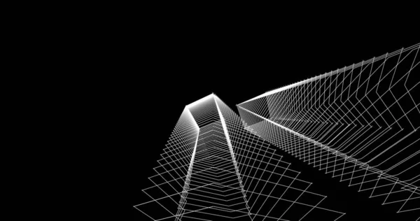 Abstract Drawing Lines Architectural Art Concept Minimal Geometrical Shapes — Stock Photo, Image