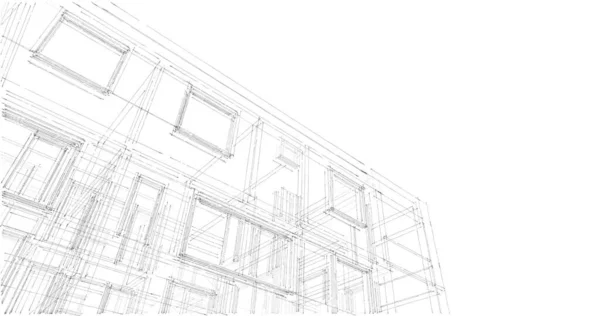 Projekt Geometrycznych Budynków Architektonicznych — Zdjęcie stockowe