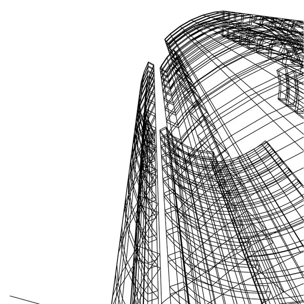 建筑墙纸设计 数字概念背景 — 图库照片