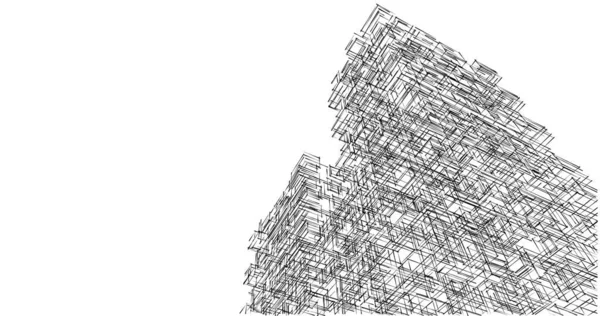 Lignes Dessin Abstraites Dans Concept Art Architectural Formes Géométriques Minimales — Photo