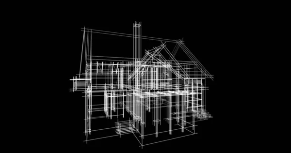 最小限の幾何学的建築物のデザイン — ストック写真