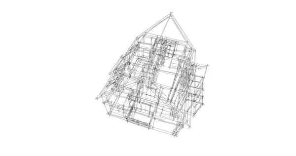 最小限の幾何学的形状建築線 — ストック写真