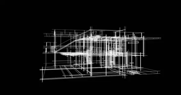 Abstrakcyjne Linie Rysunku Koncepcji Sztuki Architektonicznej Minimalne Kształty Geometryczne — Zdjęcie stockowe