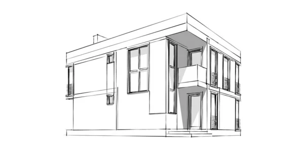 建筑3D背景图 — 图库照片