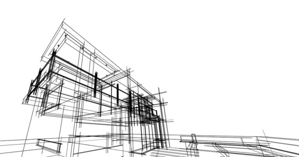 Arquitectura Edificio Ilustración Sobre Fondo —  Fotos de Stock