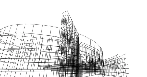 Mimari sanat konseptinde soyut çizgiler, minimum geometrik şekiller. 