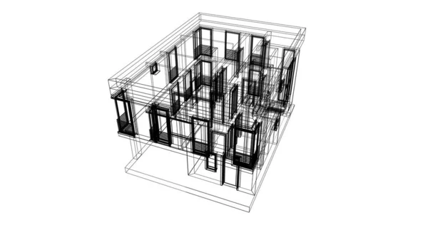 Abstrakta Teckningslinjer Arkitektonisk Konst Koncept Minimala Geometriska Former — Stockfoto